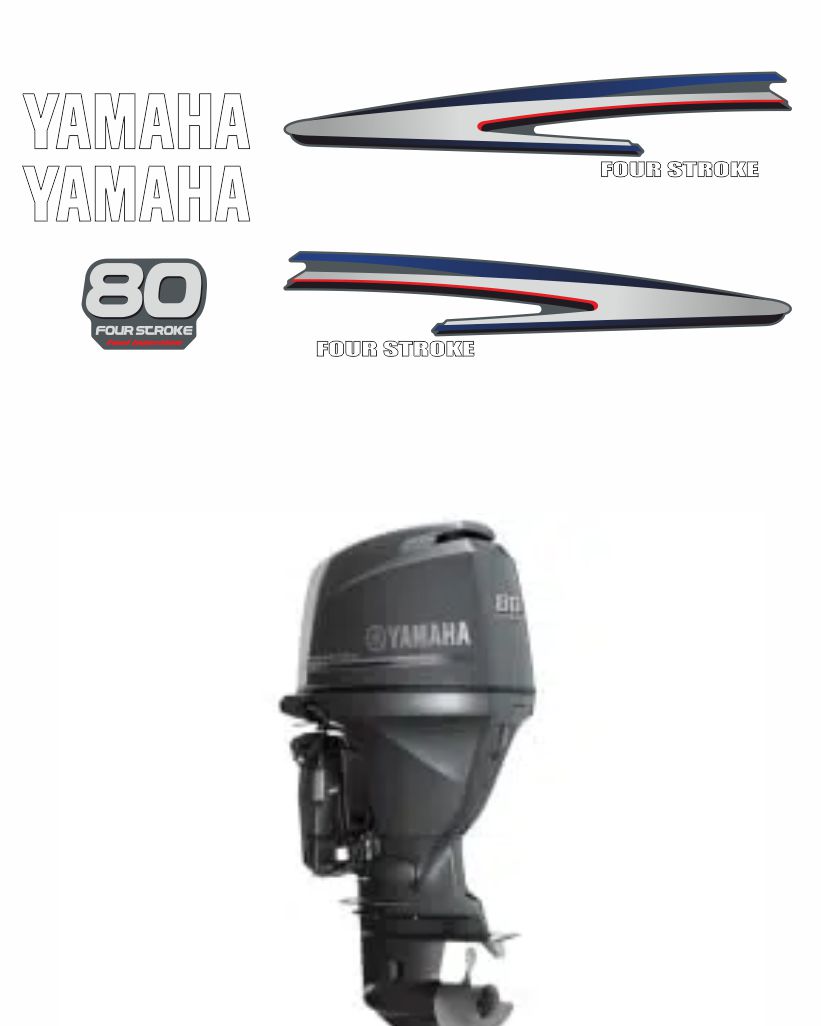 Adhesivos Fueraborda Yamaha 80hp Four Stroke Pole Graphics